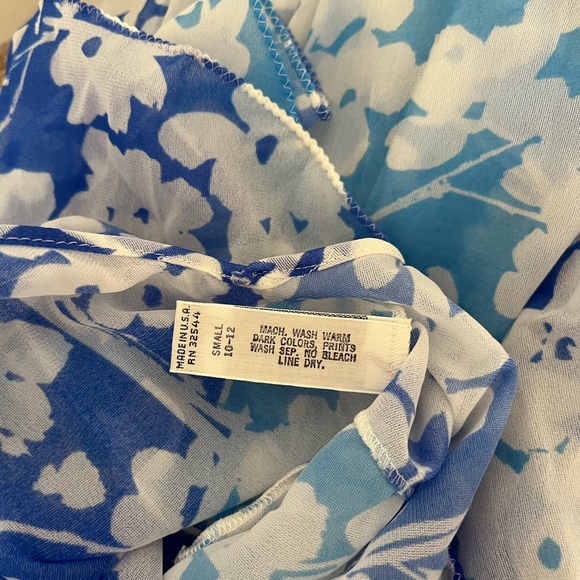 Vintage 70s Vera Maxi Dress - blue floral - Picture 5 of 7